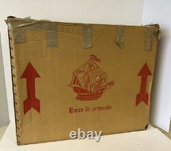 SPAIN HAND CARVED WOOD MODEL BARRO DE ARTESANIA SHIP BOAT NEW 1860 USA 28 x 22