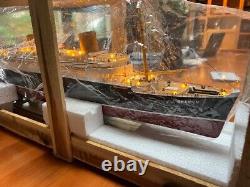 SS Bremen German Ocean Liner Wooden Ship Model LED Lights 38 Scale 1300