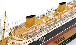 SS Bremen German Ocean Liner Wooden Ship Model LED Lights 38 Scale 1300