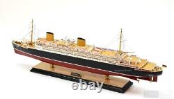 SS Bremen German Ocean Liner Wooden Ship Model LED Lights 38 Scale 1300
