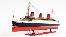 SS Normandie French Ocean Liner Wooden Model Cruise Ship 41 Fully Assembled New