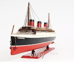 SS Normandie French Ocean Liner Wooden Model Cruise Ship 41 Fully Assembled New