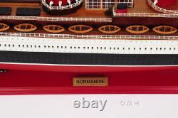 SS Normandie French Ocean Liner Wooden Model Cruise Ship 41 Fully Assembled New