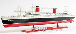 SS United States Ocean Liner Wooden Model 32 Cruise Ship Fully Assembled Boat