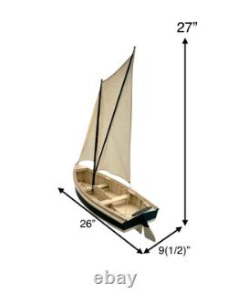 Sailboat Model Wood Boat Vintage Nautical Coastal Decor