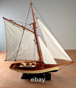 Sailboat Ship Handcrafted 1930s Classic Yacht Model AS134 22 x 22.75 x 4.75