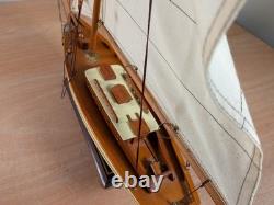 Sailboat Ship Handcrafted 1930s Classic Yacht Model AS134 22 x 22.75 x 4.75