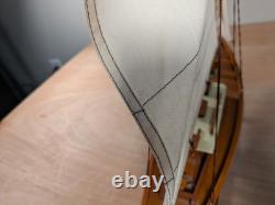 Sailboat Ship Handcrafted 1930s Classic Yacht Model AS134 22 x 22.75 x 4.75