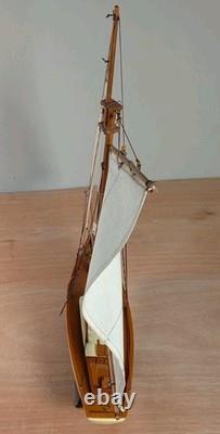 Sailboat Ship Handcrafted 1930s Classic Yacht Model AS134 22 x 22.75 x 4.75