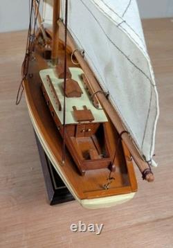 Sailboat Ship Handcrafted 1930s Classic Yacht Model AS134 22 x 22.75 x 4.75
