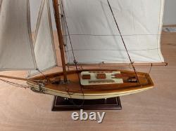 Sailboat Ship Handcrafted 1930s Classic Yacht Model AS134 22 x 22.75 x 4.75