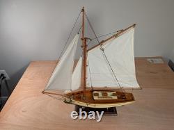 Sailboat Ship Handcrafted 1930s Classic Yacht Model AS134 22 x 22.75 x 4.75