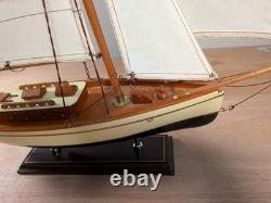 Sailboat Ship Handcrafted 1930s Classic Yacht Model AS134 22 x 22.75 x 4.75