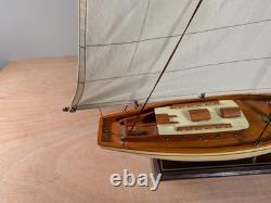 Sailboat Ship Handcrafted 1930s Classic Yacht Model AS134 22 x 22.75 x 4.75