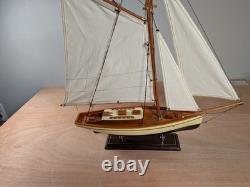 Sailboat Ship Handcrafted 1930s Classic Yacht Model AS134 22 x 22.75 x 4.75