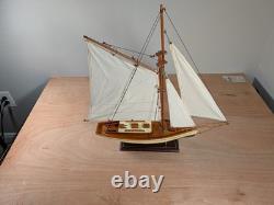 Sailboat Ship Handcrafted 1930s Classic Yacht Model AS134 22 x 22.75 x 4.75