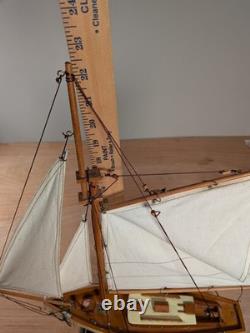 Sailboat Ship Handcrafted 1930s Classic Yacht Model AS134 22 x 22.75 x 4.75