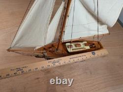 Sailboat Ship Handcrafted 1930s Classic Yacht Model AS134 22 x 22.75 x 4.75
