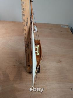 Sailboat Ship Handcrafted 1930s Classic Yacht Model AS134 22 x 22.75 x 4.75
