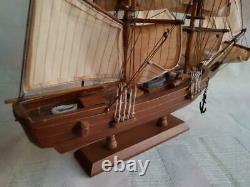 Sailboat Ship Handmade Wood Large Decor Nautical Model Wooden Vintage Boat Rare