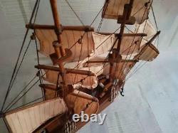 Sailboat Ship Handmade Wood Large Decor Nautical Model Wooden Vintage Boat Rare