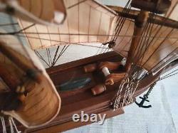 Sailboat Ship Handmade Wood Large Decor Nautical Model Wooden Vintage Boat Rare
