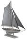 Sailing Vessel Sailboat Model Nautical 21.5 Boat Vtg 1900's Yacht Silver Paint