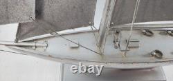 Sailing vessel Sailboat Model nautical 21.5 Boat vtg 1900's yacht silver paint