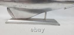 Sailing vessel Sailboat Model nautical 21.5 Boat vtg 1900's yacht silver paint