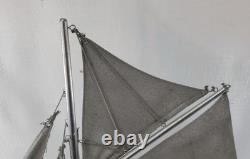 Sailing vessel Sailboat Model nautical 21.5 Boat vtg 1900's yacht silver paint
