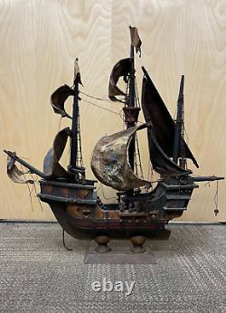 Santa Maria Vintage Wooden Boat Model