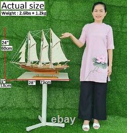 Scale 1100 Atlantic Ship Model Sailboat 28L Wooden Handmade Decor Special Gift
