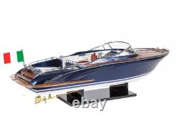Seacraft Gallery Rivarama (Blue) 70cm Handcrafted Wooden Model Speed Boat Ship