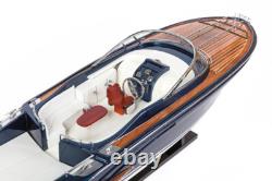 Seacraft Gallery Rivarama (Blue) 70cm Handcrafted Wooden Model Speed Boat Ship
