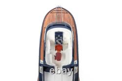 Seacraft Gallery Rivarama (Blue) 70cm Handcrafted Wooden Model Speed Boat Ship