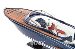 Seacraft Gallery Rivarama (Blue) 70cm Handcrafted Wooden Model Speed Boat Ship