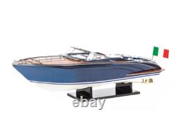 Seacraft Gallery Rivarama (Blue) 70cm Handcrafted Wooden Model Speed Boat Ship