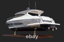 Seacraft Gallery Riviera 5400 Motor Yacht 80cm Handmade Wooden Model Speed Boat