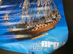 Sergal 178 Scale 1637'Sovereign of the Seas' Wooden Model Ship Kit Art 787 Vtg