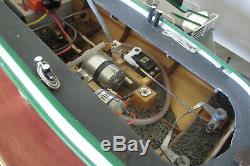 Shelley Foss RC Tug Boat Vtg 100% Built Wooden Model Tugboat w Motor, Wood Stand