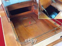 Showa Retro Wooden Cruiser Ship Model Boat 100Cm Long 38Cm Wide Nautical Decor