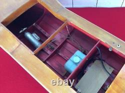 Showa Retro Wooden Cruiser Ship Model Boat 100Cm Long 38Cm Wide Nautical Decor