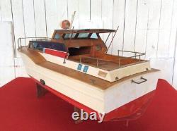 Showa Retro Wooden Cruiser Ship Model Boat 100Cm Long 38Cm Wide Nautical Decor