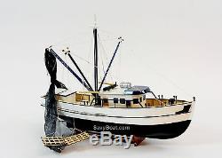 Shrimp Boat Handmade Wooden Boat Model 23 RC Convertible