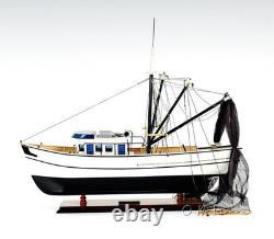 Shrimp Boat Model Handmade Wooden Fully Assembled
