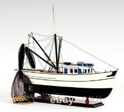 Shrimp Boat Model Handmade Wooden Fully Assembled
