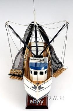 Shrimp Boat Model Handmade Wooden Fully Assembled