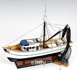 Shrimp Boat Model Handmade Wooden Fully Assembled
