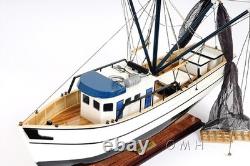 Shrimp Boat Model Handmade Wooden Fully Assembled