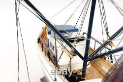 Shrimp Boat Model Handmade Wooden Fully Assembled